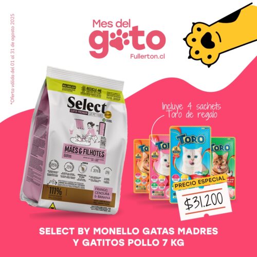 SELECT BY MONELLO GATAS MADRES Y GATITOS POLLO 7 KG