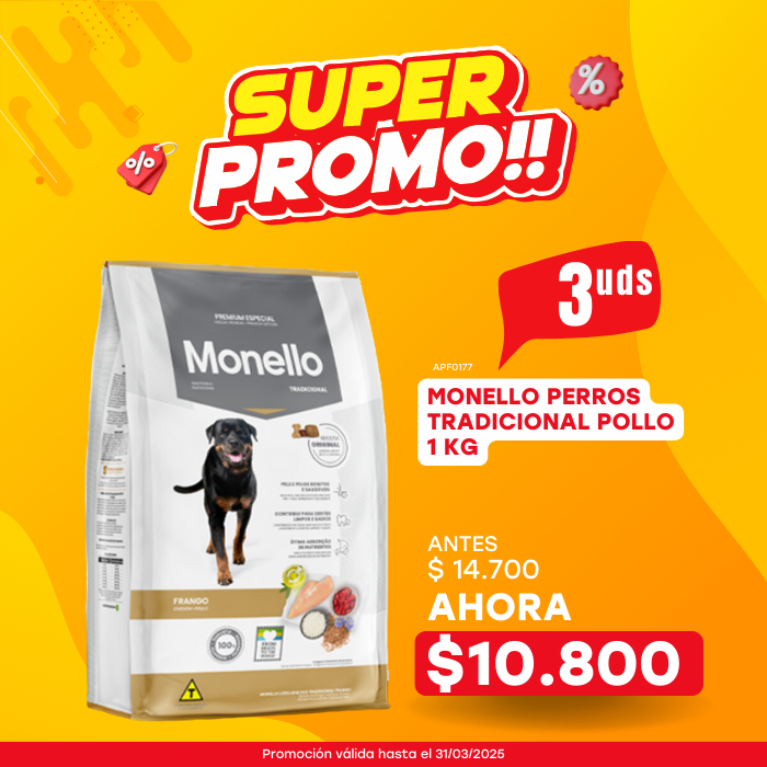MONELLO PERROS TRADICIONAL POLLO 1 KG